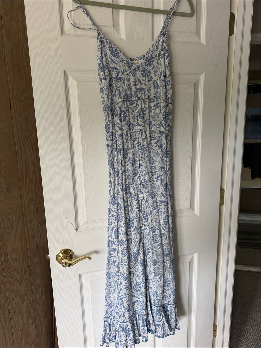 Z&L Blue and White Floral Maxi Dress